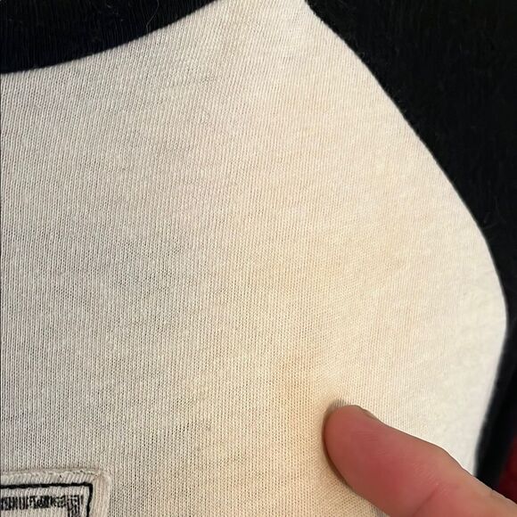 Harley-Davidson Black Cream Number 1 One Pullover Raglan Casual Shirt - Picture 3 of 11